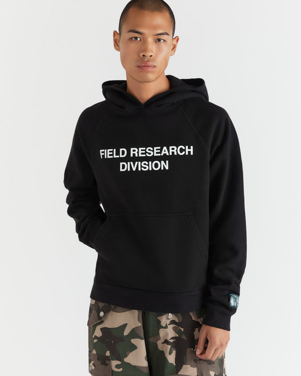 Field Research Division Hooded Sweatshirt in Black