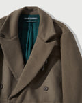 Merino Wool Double Breasted Blazer in Warm Grey