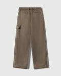 Merino Wool Pleated Cargo Trouser in Warm Grey