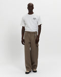 Merino Wool Pleated Cargo Trouser in Warm Grey