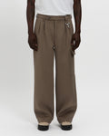 Merino Wool Pleated Cargo Trouser in Warm Grey