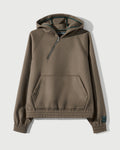 Merino Wool Quarter Zip Hoodie in Warm Grey