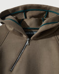 Merino Wool Quarter Zip Hoodie in Warm Grey
