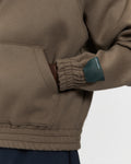 Merino Wool Quarter Zip Hoodie in Warm Grey