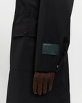 Laminated Nylon Storm Hood Coat in Black