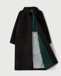 Laminated Nylon Storm Hood Coat in Black