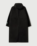 Laminated Nylon Storm Hood Coat in Black