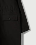 Laminated Nylon Storm Hood Coat in Black