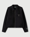 Laminated Nylon Work Jacket in Black