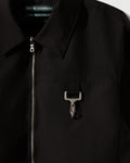 Laminated Nylon Work Jacket in Black