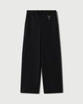 Laminated Nylon Straight Leg Trouser in Black