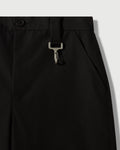 Laminated Nylon Straight Leg Trouser in Black