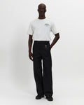Laminated Nylon Straight Leg Trouser in Black