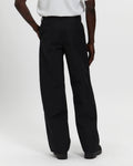 Laminated Nylon Straight Leg Trouser in Black