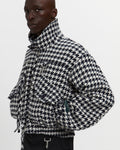 Houndstooth Storm Flap Jacket in Navy & White