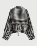 Houndstooth Storm Flap Jacket in Navy & White