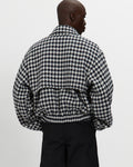 Houndstooth Storm Flap Jacket in Navy & White