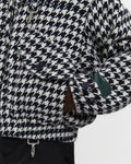 Houndstooth Storm Flap Jacket in Navy & White