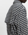 Houndstooth Storm Flap Jacket in Navy & White