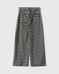 Houndstooth Patch Pocket Belted Trouser in Navy & White