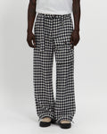 Houndstooth Patch Pocket Belted Trouser in Navy & White