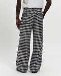 Houndstooth Patch Pocket Belted Trouser in Navy & White