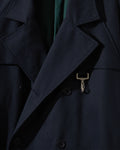 Cotton Twill Double Breasted Trench Coat in Navy