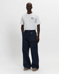 Cotton Twill Patch Pocket Belted Trouser in Navy