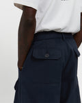 Cotton Twill Patch Pocket Belted Trouser in Navy