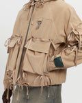 Corduroy Modular Pocket Hooded Jacket in Khaki