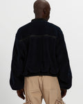 Sherpa Fleece Bomber Jacket in Navy & Black