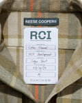 RCI Reserve: Cargo Shirt in Khaki Park Plaid Cotton Flannel