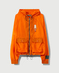 RCI Reserve: Hooded Jacket in Orange Nylon Twill