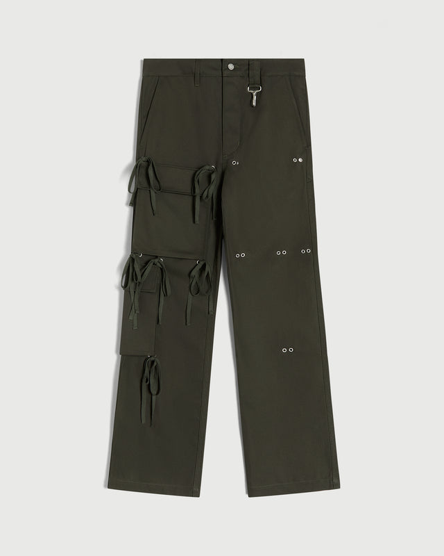 Modular Pocket Cotton Twill Cargo Pant in Olive