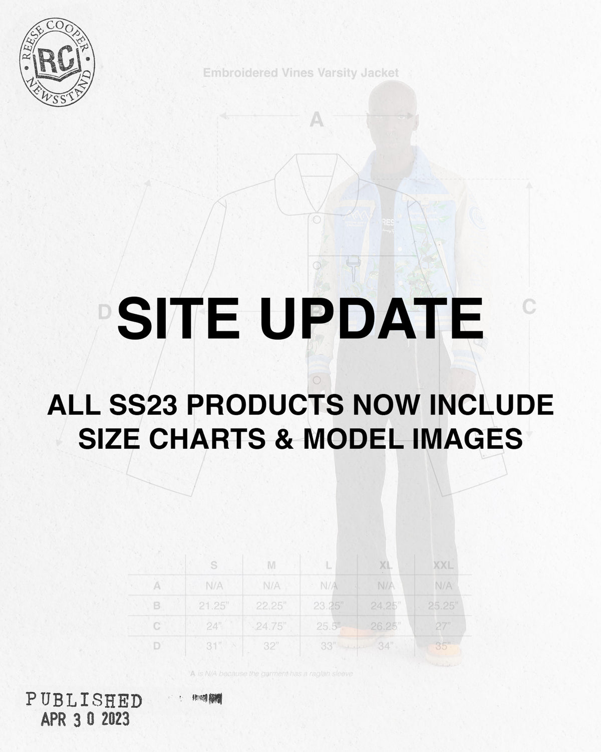 Site Update: Size Charts & Model Images