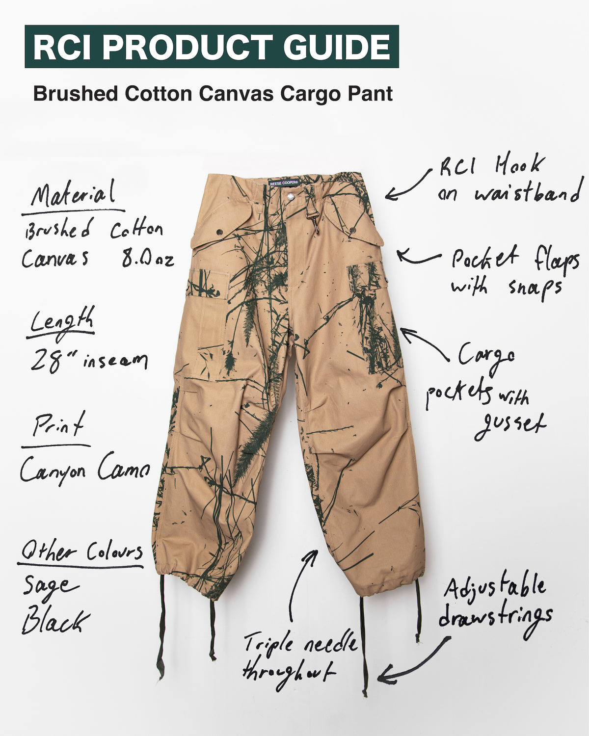 Brushed Cotton Canvas Cargo Pant – REESE COOPER®