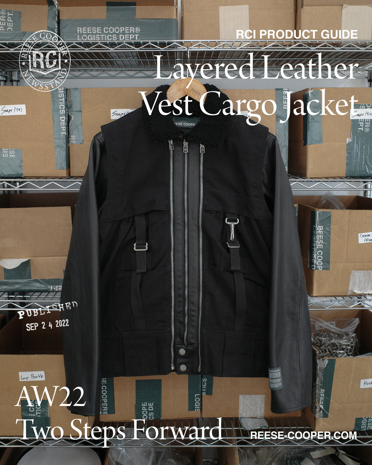 Product Guide: Layered Leather Vest Cargo Jacket