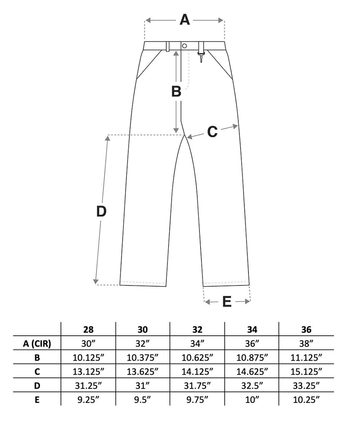 RCI Reserve: Cargo Pant in Black Cotton Herringbone Size Guide