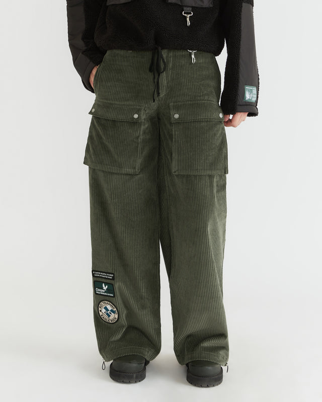 Men - Corduroy Front Pocket Pant - Green - 2