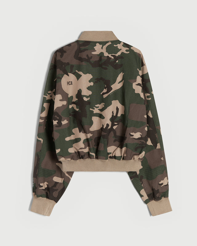 Cotton Ripstop Bomber Jacket in Camo