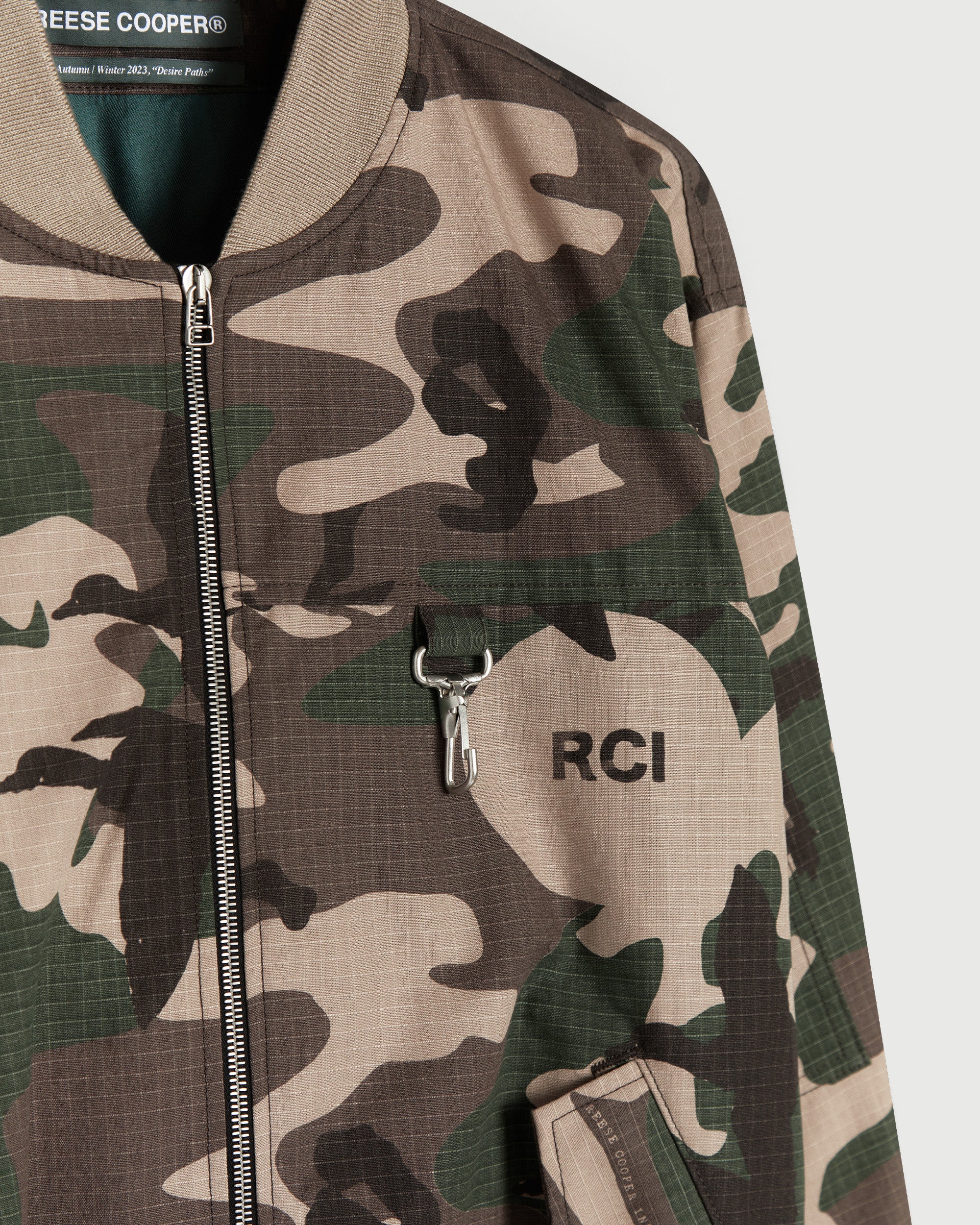Cotton Ripstop Bomber Jacket in Camo