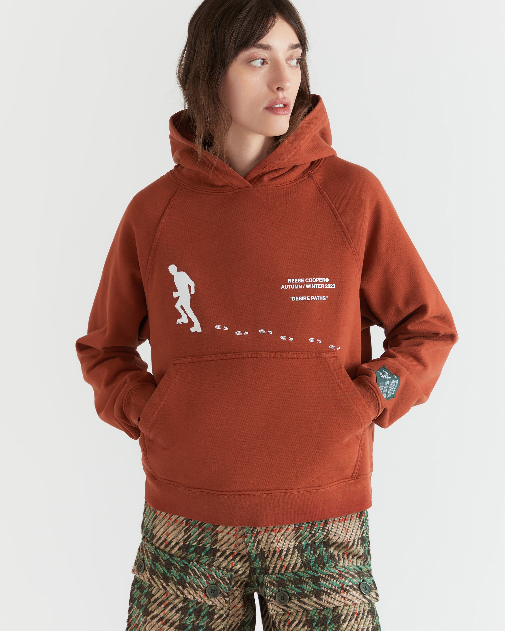 Women - Desire Paths Hooded Sweatshirt - Burnt Orange - 3