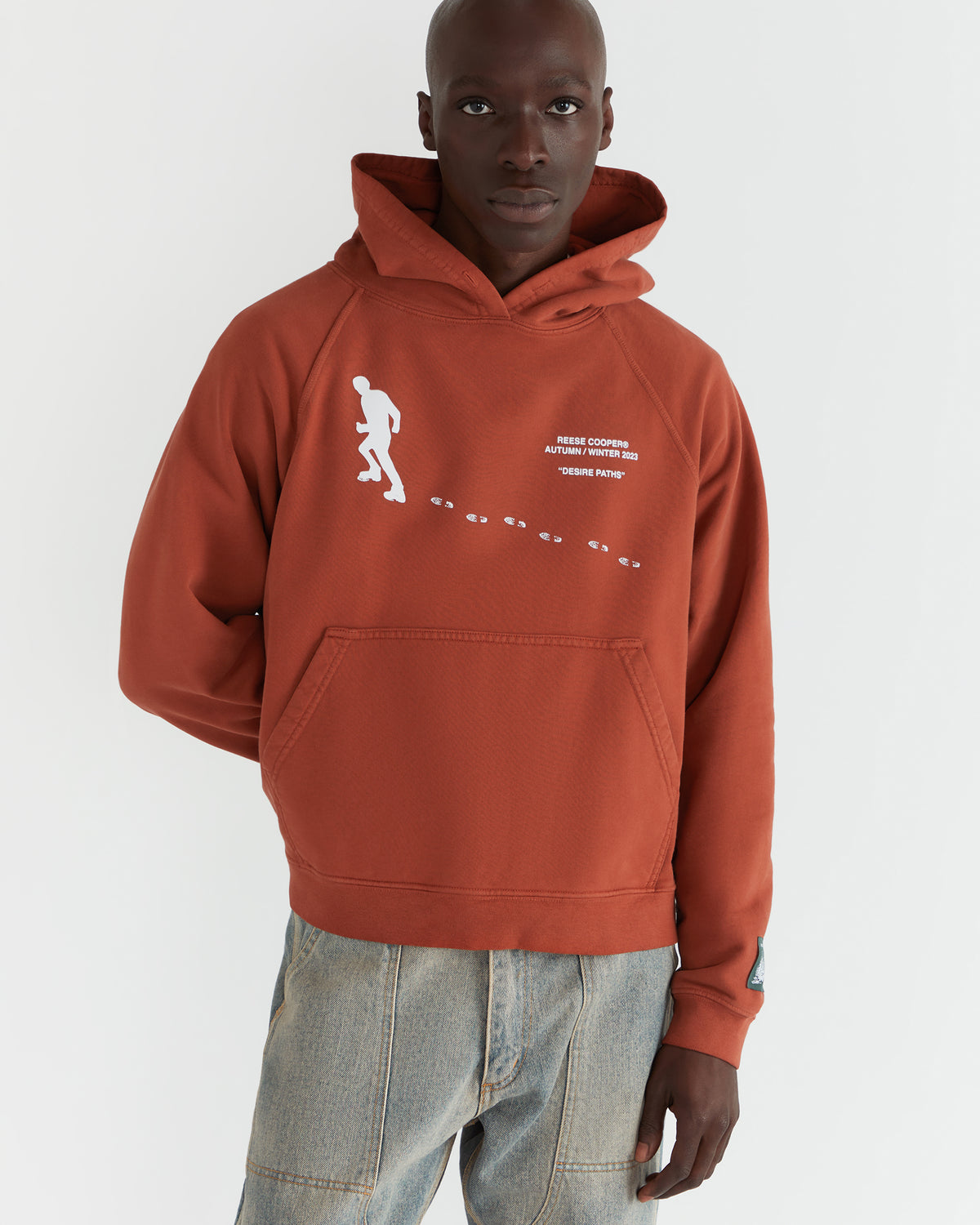 Men - Desire Paths Hooded Sweatshirt - Burnt Orange - 3