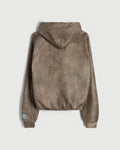 Leather Hooded Jacket in Taupe