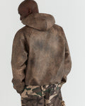 Men - Leather Hooded Jacket - Taupe - 2
