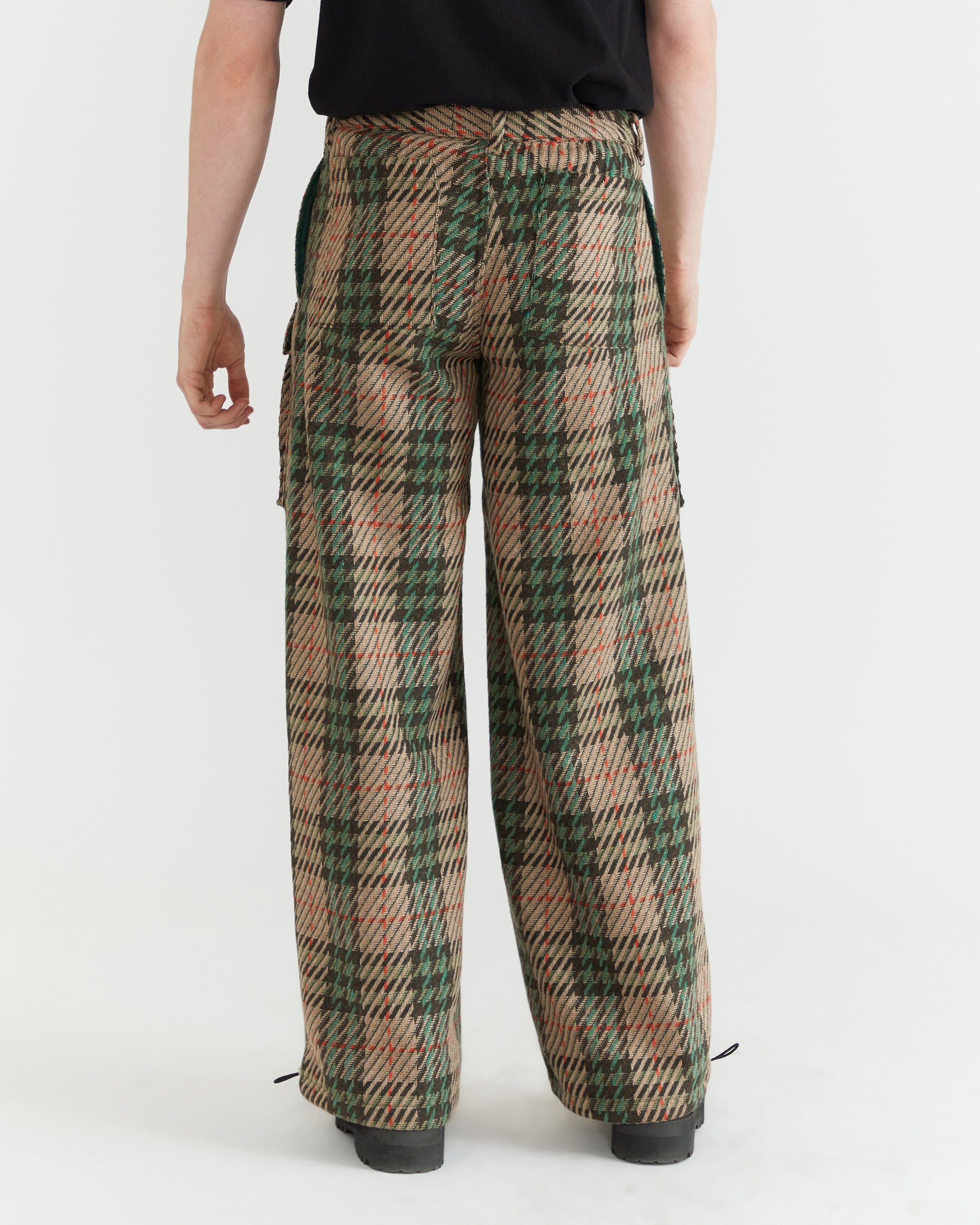 Men - Knit Plaid Wool Front Pocket Pant - 3