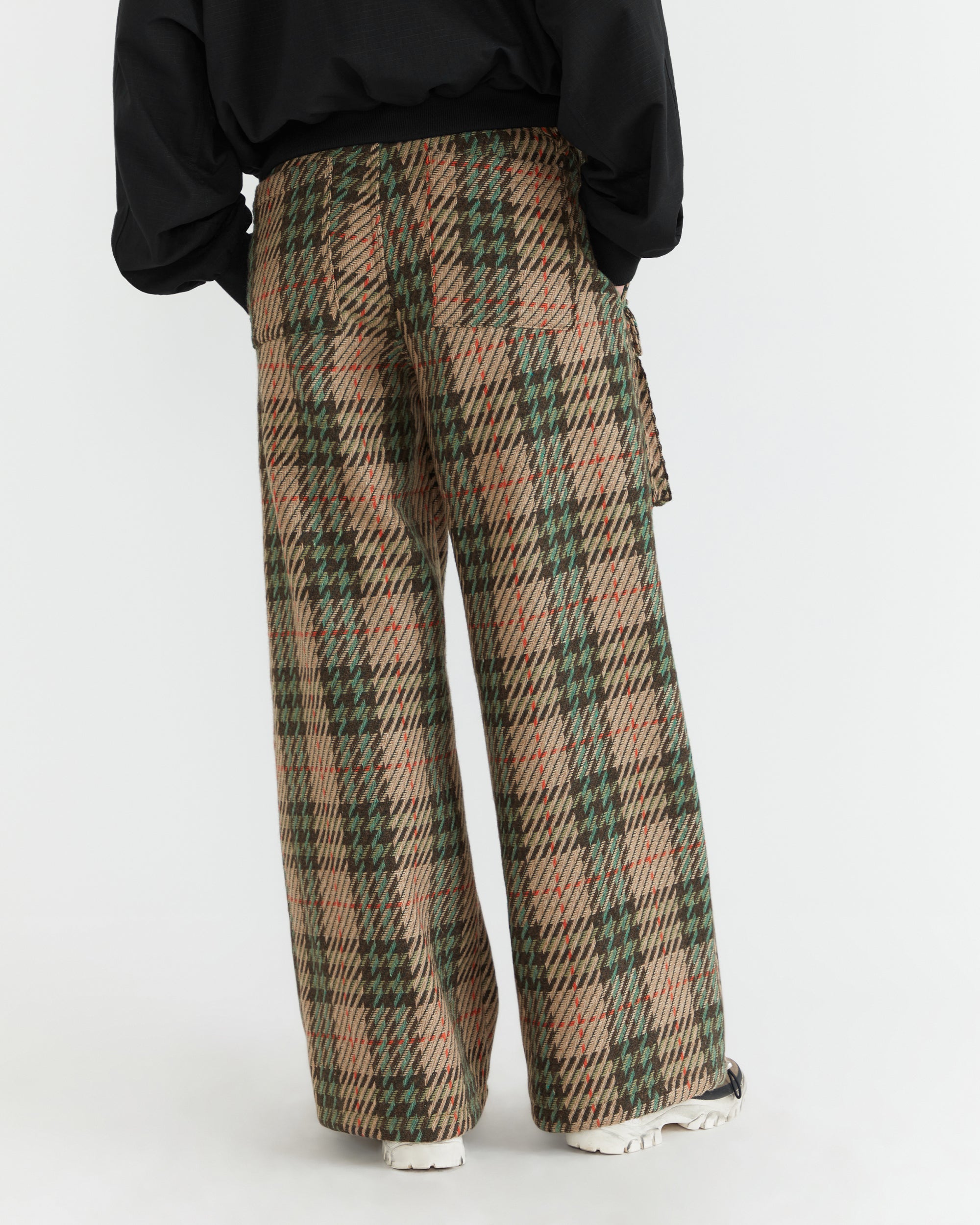 Women - Knit Plaid Wool Front Pocket Pant - 3