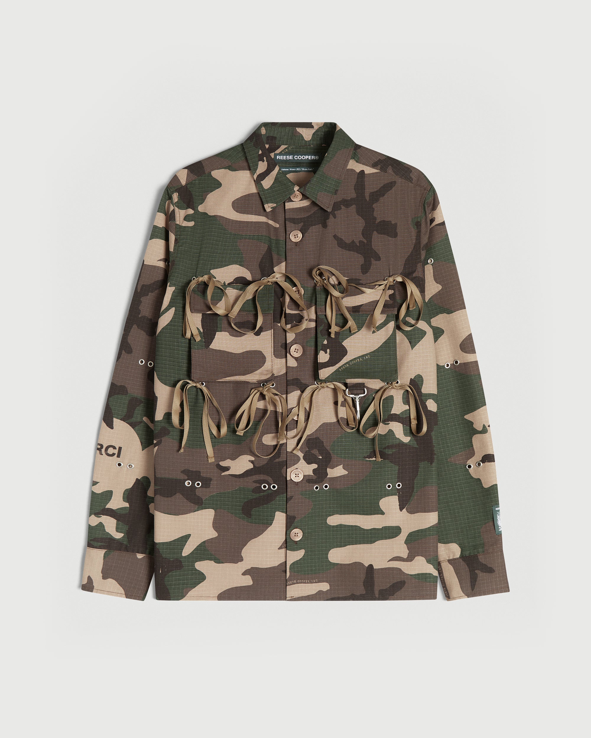 Modular Pocket Cotton Ripstop Button Down Shirt in Camo – REESE