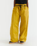 Women - Nylon Gathered Waist Trouser - Yellow - 2