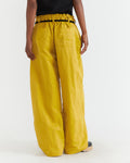 Women - Nylon Gathered Waist Trouser - Yellow - 3